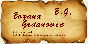 Božana Grdanović vizit kartica